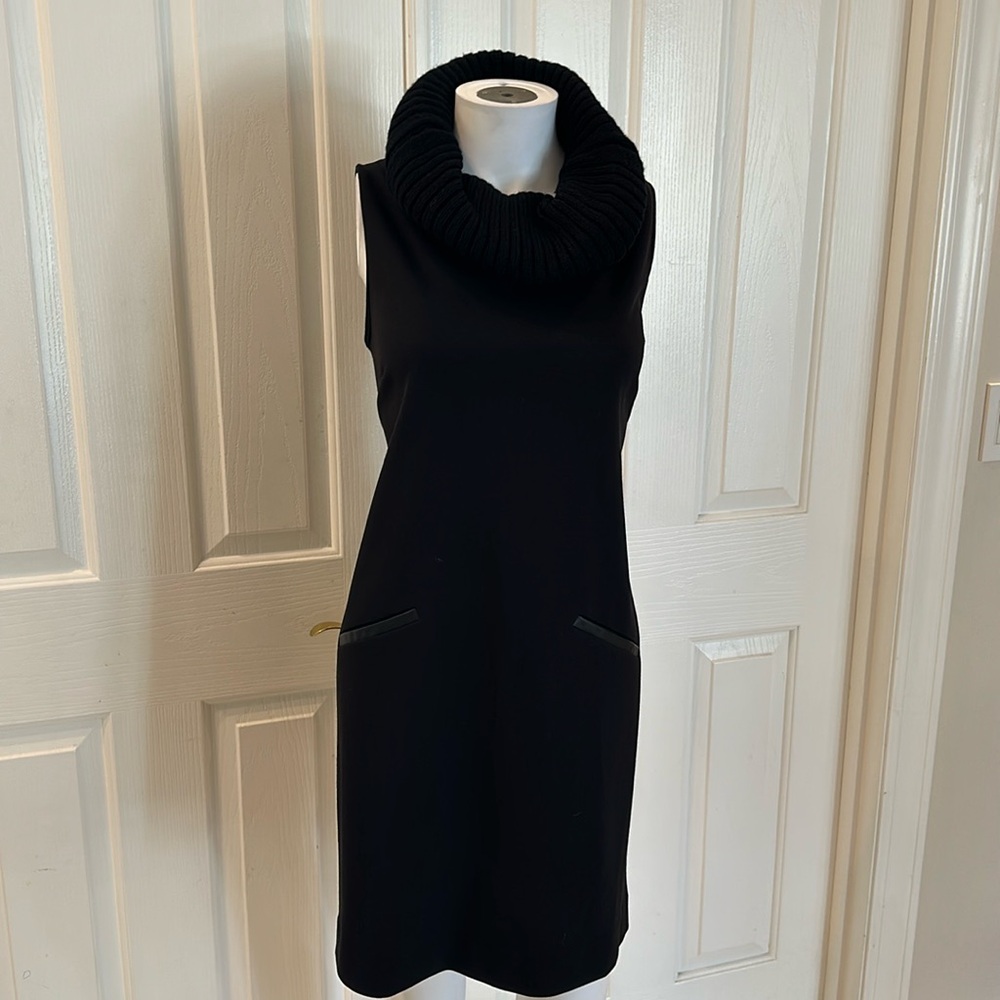 Calvin Klein Black Sleeveless Dress with turtleneck size medium